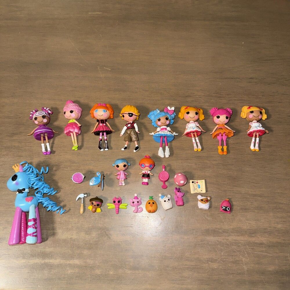 Lalaloopsy Mini Dolls Lot of 10 Bea Patch Mittens Spot Littles Pets MGA